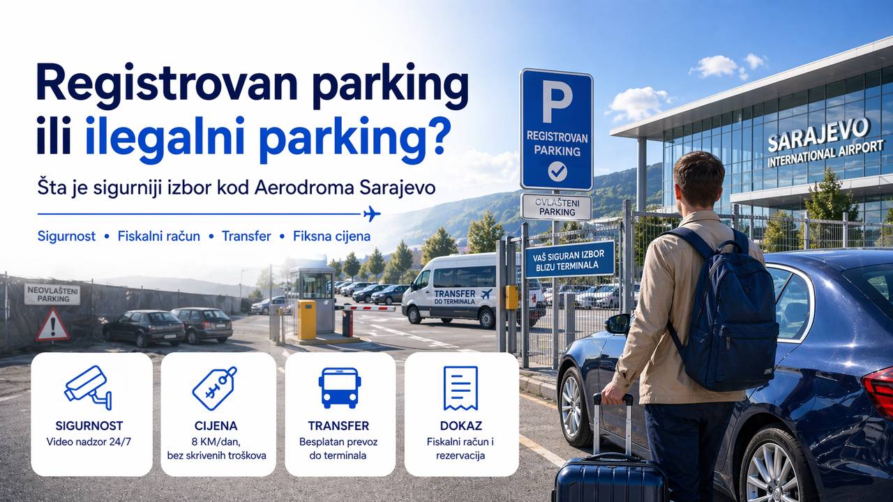 Registrovan vs. ilegalni parking aerodrom Sarajevo – šta je bolji izbor?
